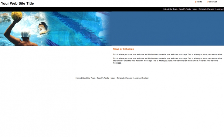 黑色欧美风格的水球运动网站模板下载