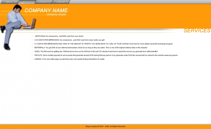 橙色宽屏风格的公司电脑网站模板下载