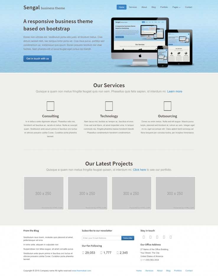 蓝色精致简洁的科技数码网站模板下载
