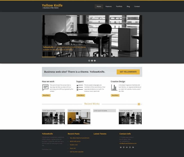 黄色简洁大气的投资行业企业网站模板下载