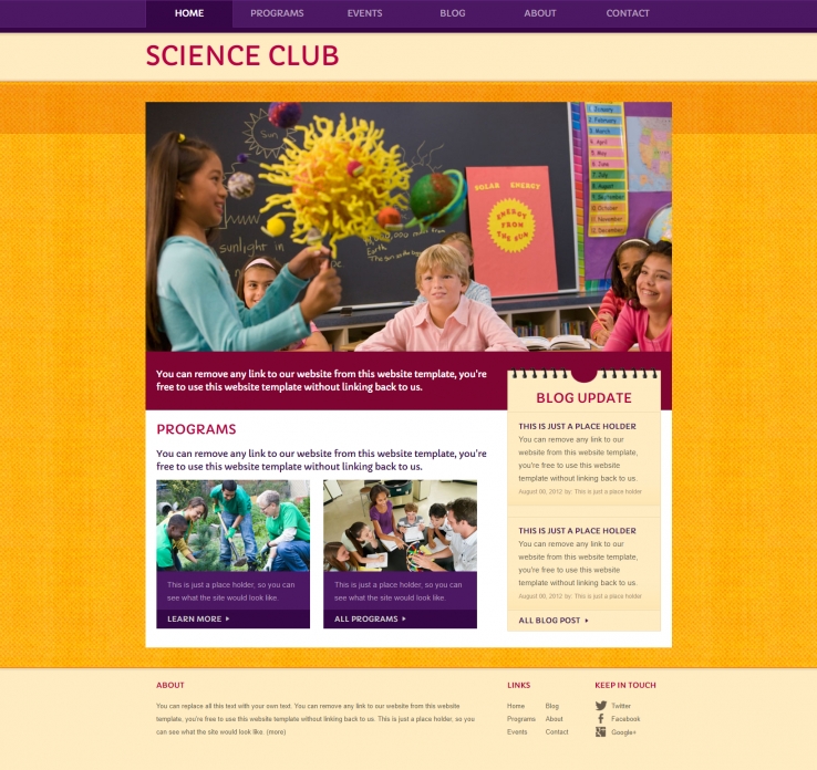 黄色优雅精美的教育行业网站模板下载