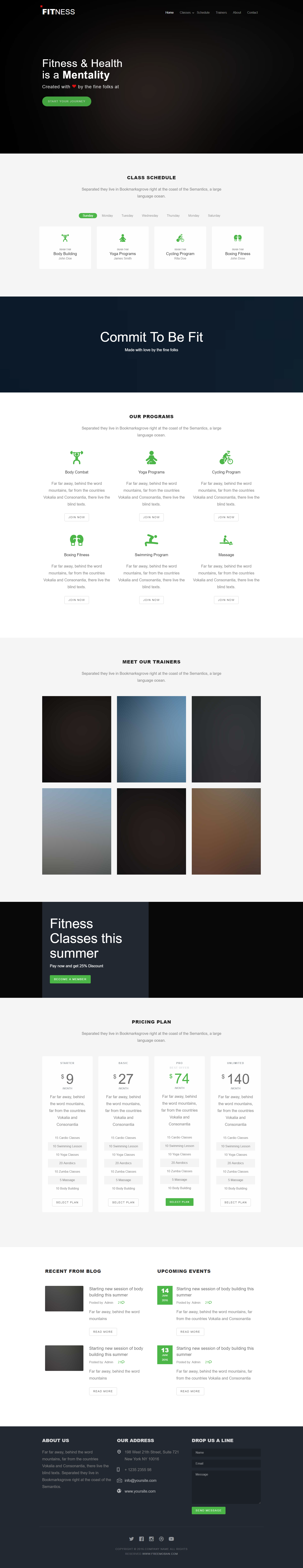 灰色简洁风格的健身博客模板下载