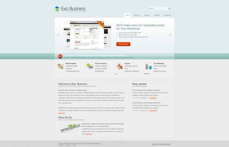 简洁精致清新的企业网站模板下载