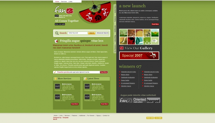 绿色艺术风景的作品展示网站模板下载