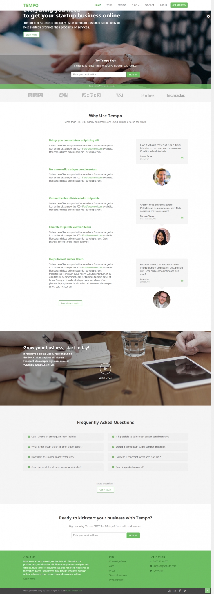 绿色大气风格的响应式企业网站商务模板