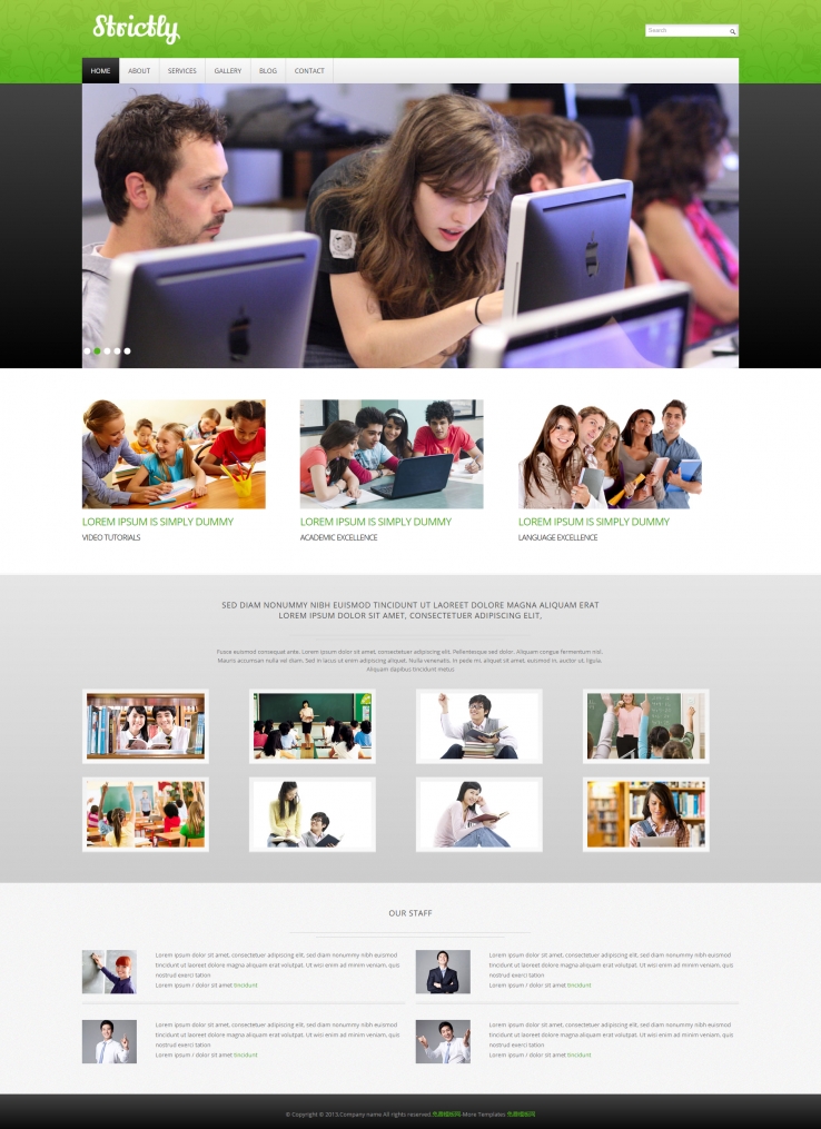 精致简洁风的团队合作教育网站模板下载