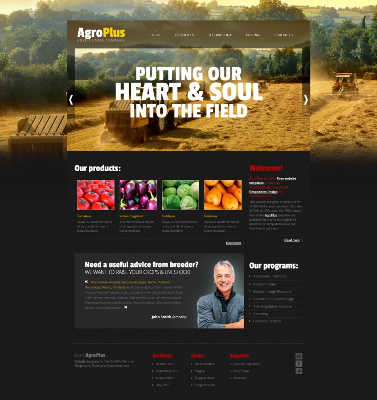 精致精美风的精美农产品网站模板下载