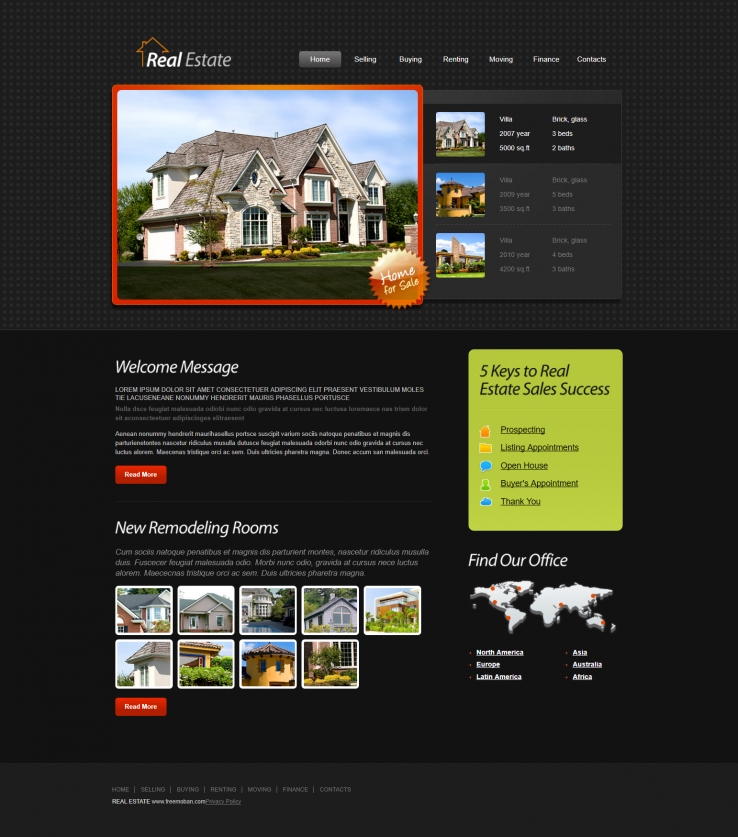 精致简洁风的房屋别墅出售网站模板下载