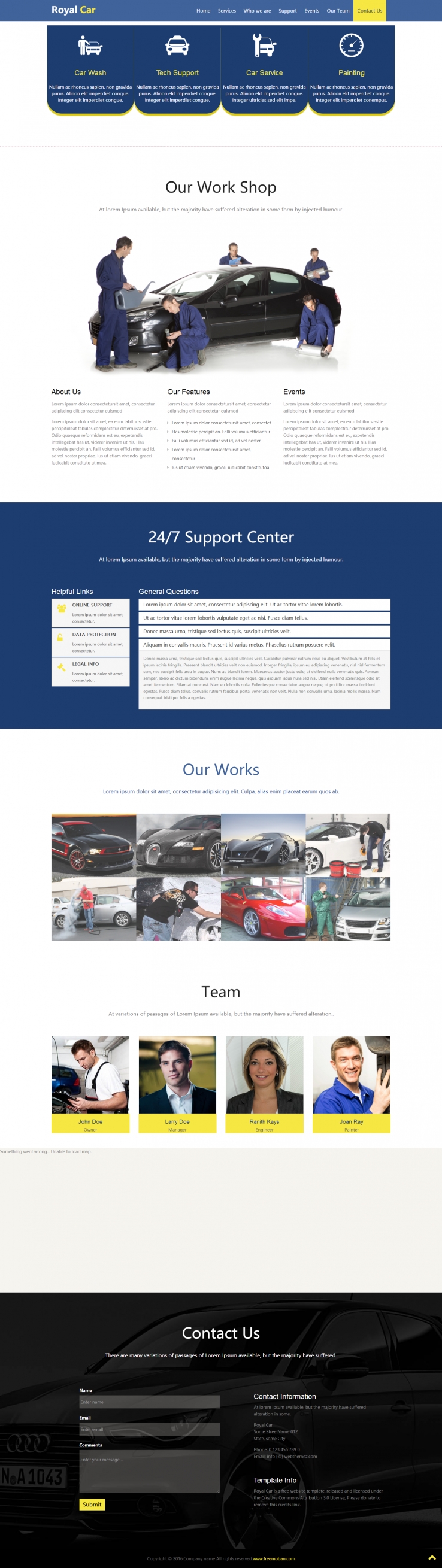 蓝色简洁风格的汽车配件网站模板下载