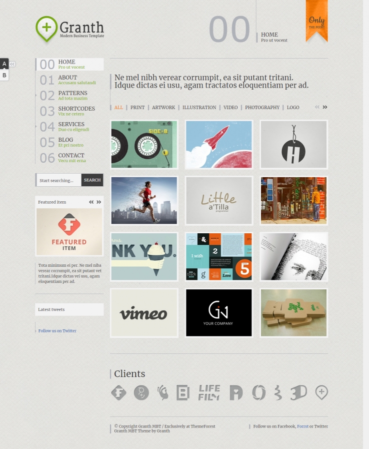 灰色精致大气的创意型设计整站网站模板下载