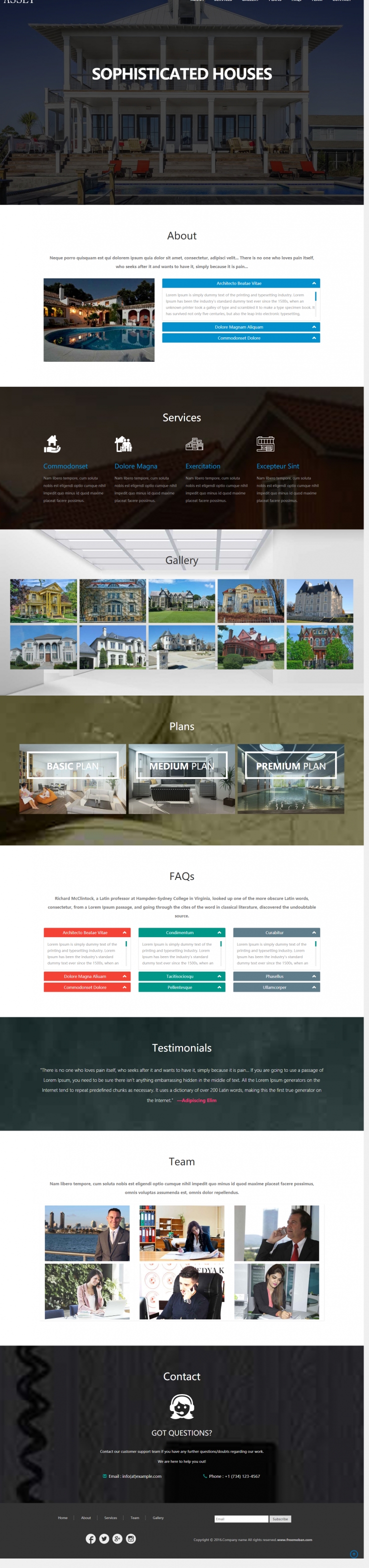 黑色大气风格的欧美别墅建筑设计企业网站模板下载