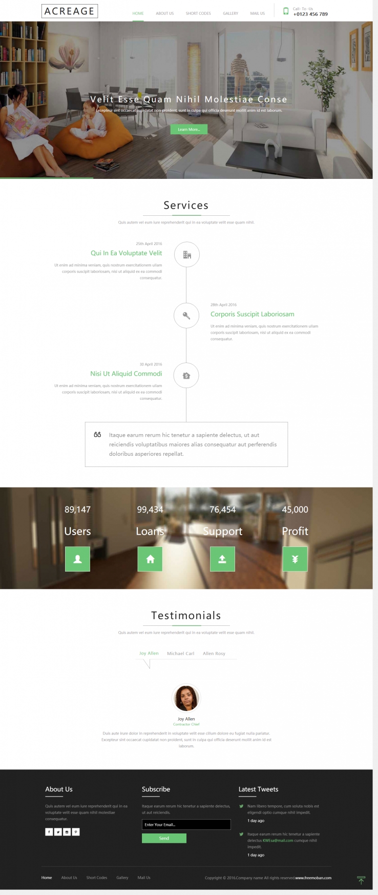 绿色简洁风格的现代科技家居网站模板下载