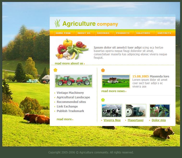 精致清新风格的奶牛农场网站模板下载