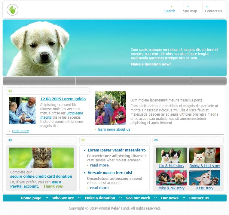 简洁可爱风的宠物企业网站模板下载