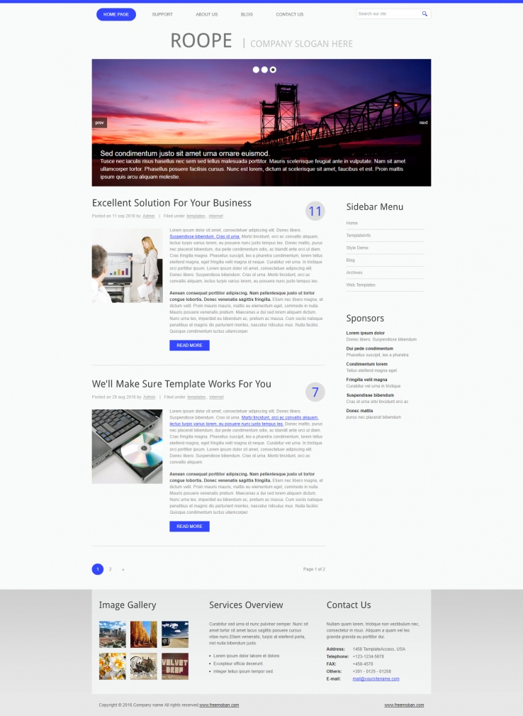灰色简洁风格的城市夜景企业网站模板