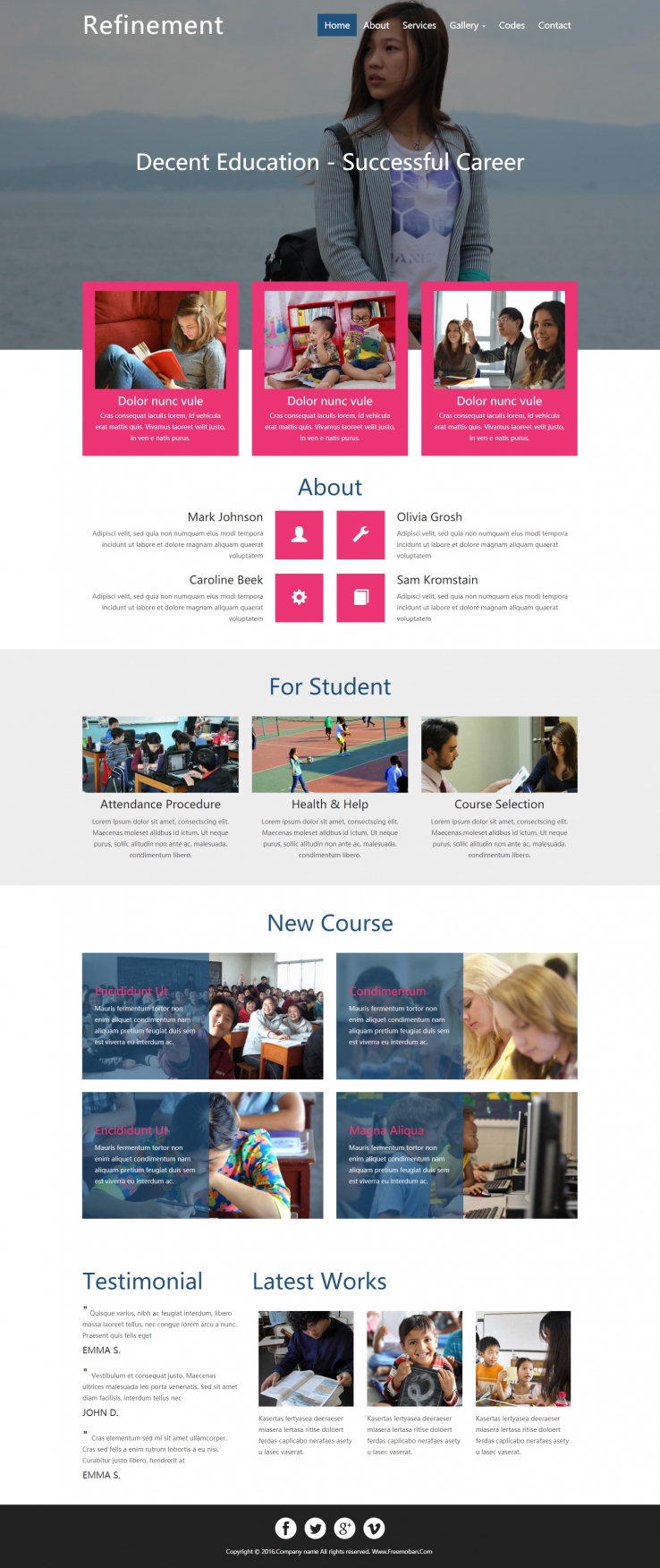 蓝色宽屏风格的儿童培训教育企业网站模板