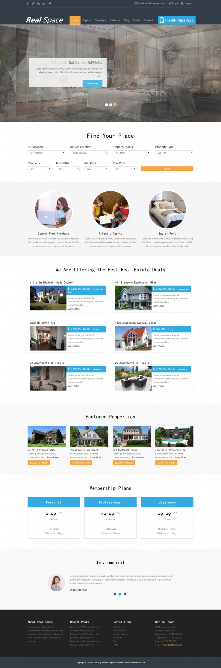 橙色宽屏风格的欧洲别墅家居企业网站模板