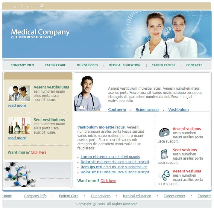 精美简洁干净的欧美医疗企业网站模板下载
