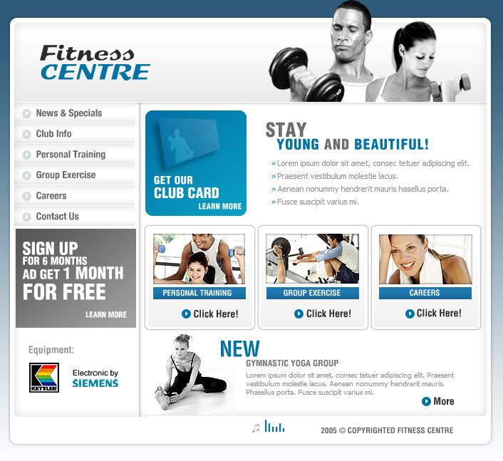 炫丽精致效果的健身企业网站模板下载
