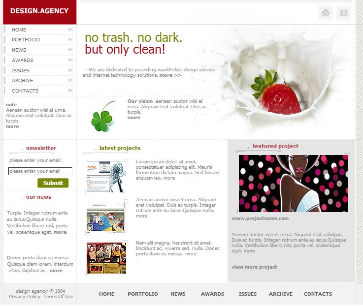 清新简洁效果的企业flash网站模板下载