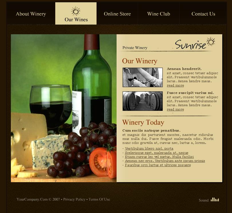 精致简洁风的葡萄酒庄网站模板下载