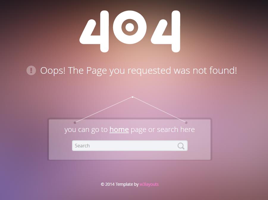可爱英文效果的404网页模板下载