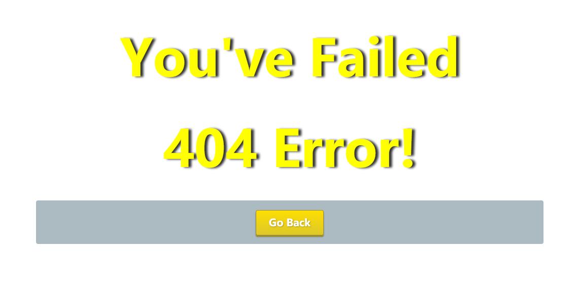 黄色英文效果的404网页模板下载