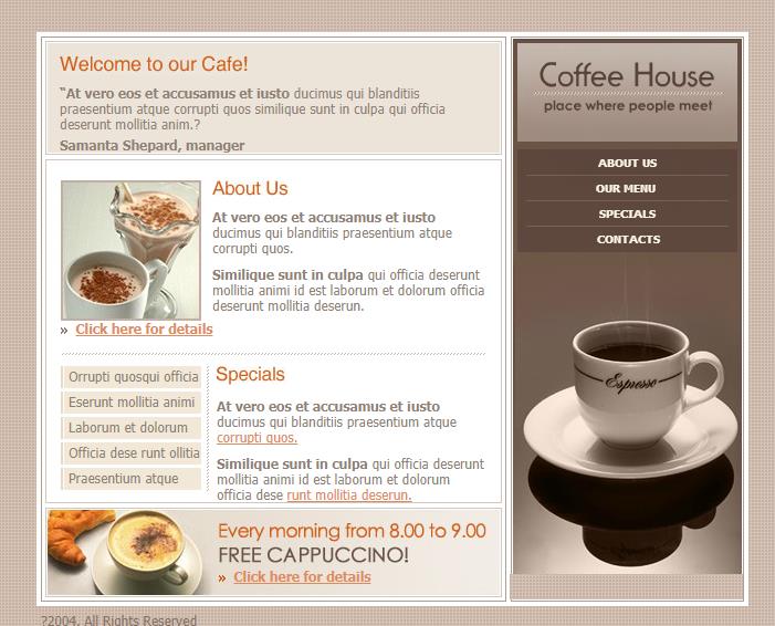 精致大气的优雅咖啡主题flash网站模板下载