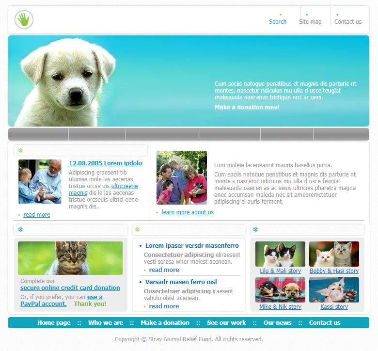 精美清新效果的宠物主题网站模板下载