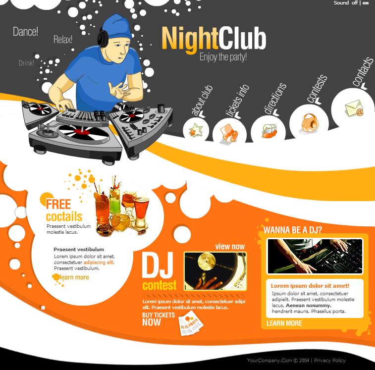 DJ打碟主题的音乐企业网站模板下载