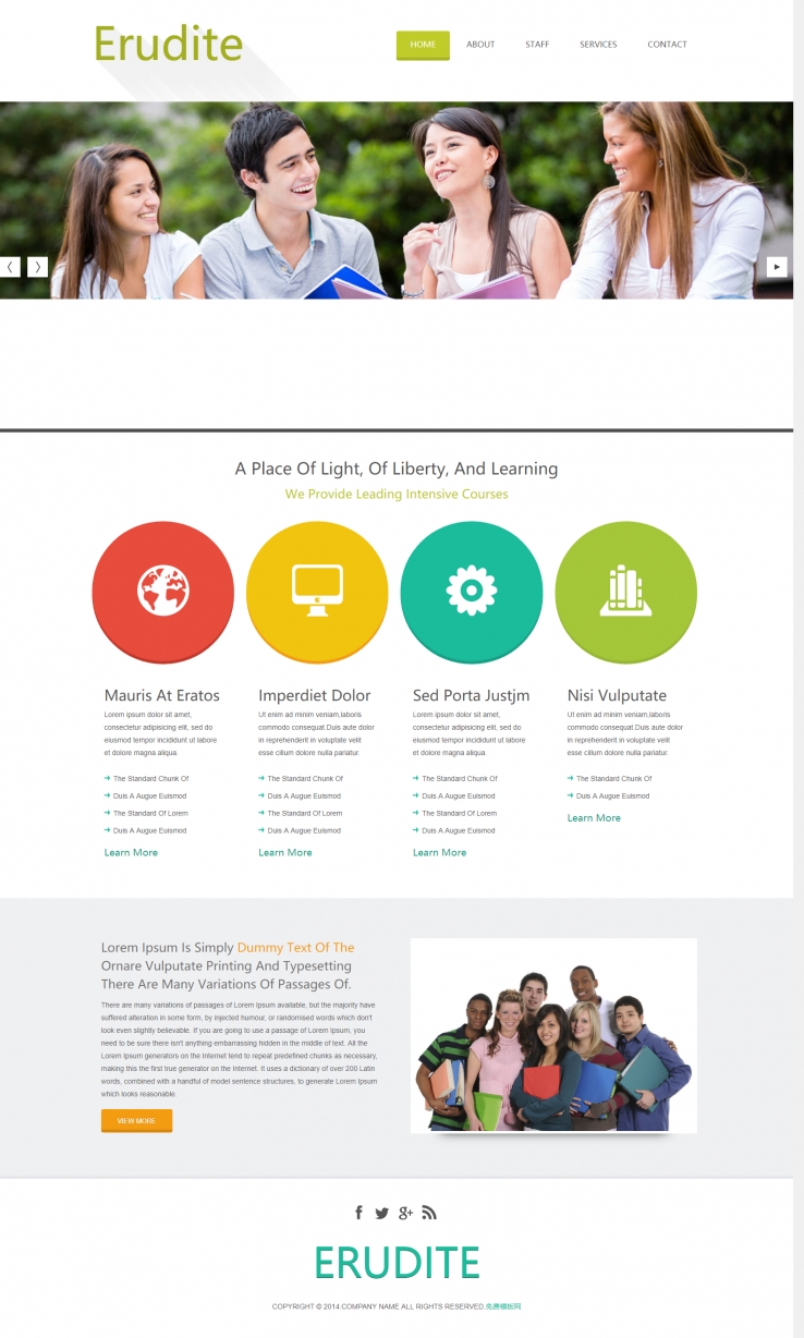 绿色简洁风格的英语培训机构企业网站模板
