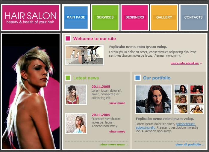 简洁精致的欧美发型设计企业网站模板下载