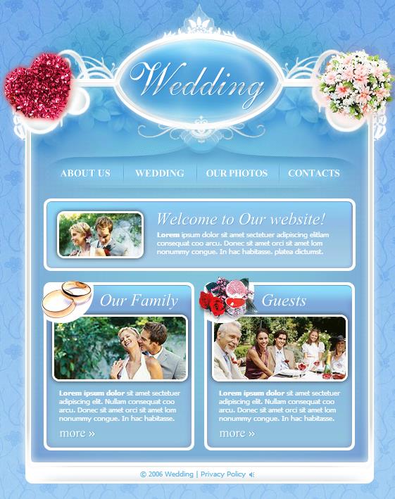 唯美简洁效果的婚姻企业网站模板下载