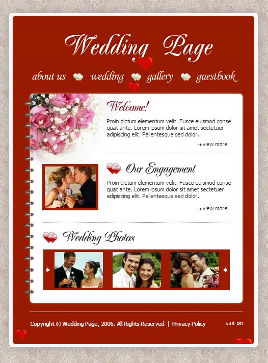 简洁精致红色的婚姻交友网站模板下载