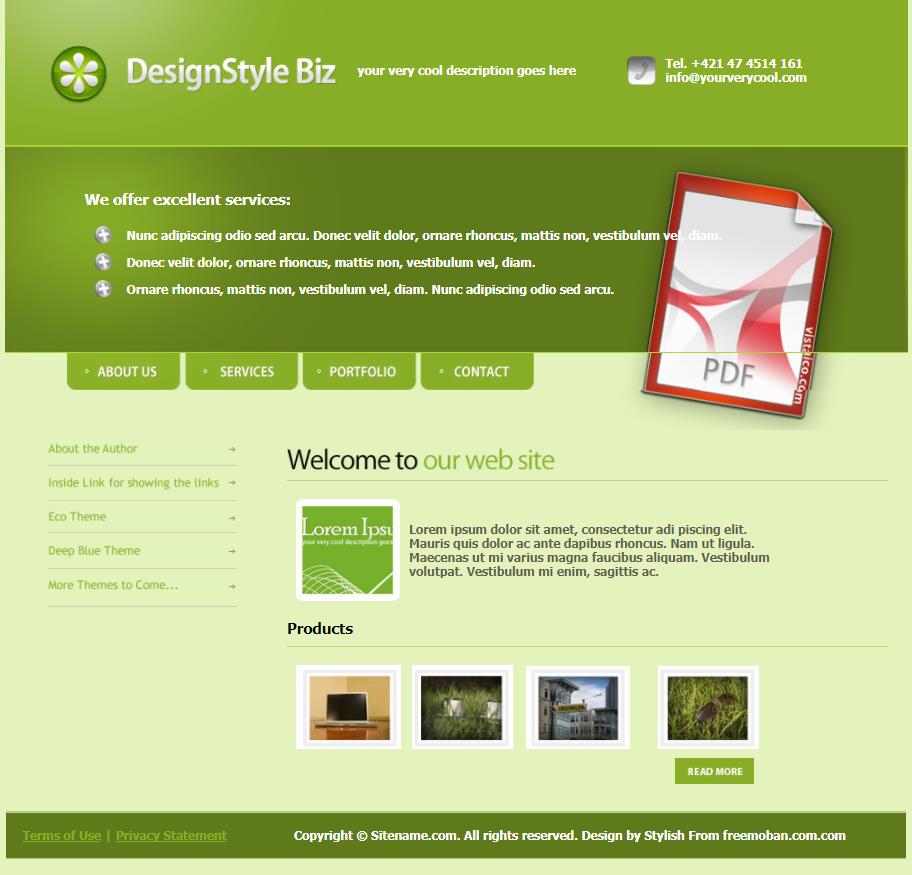 精致绿色清新的办公软件网站模板下载