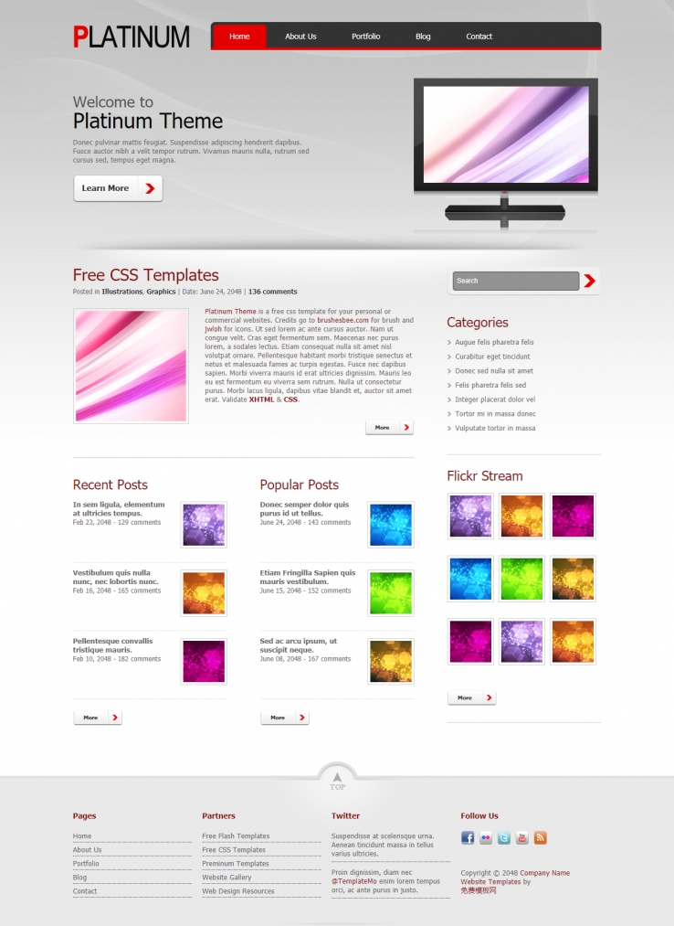 色彩主题的企业整站网站模板下载