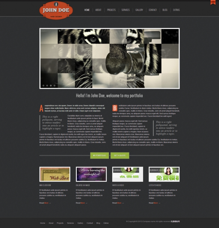 橙色简洁风格的摄影作品网站模板下载