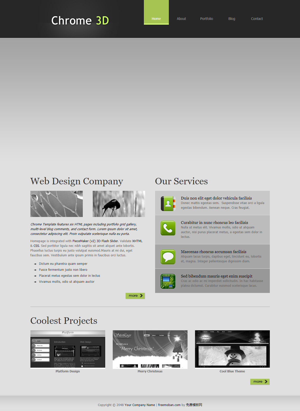 炫丽3d效果的网站案例展示整站模板下载
