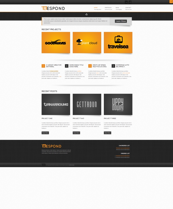 橙色创意风格的跨平台企业网站模板下载