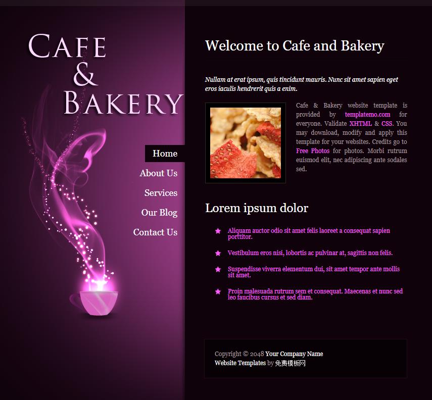 简单淡雅风格的单页咖啡企业网站模板下载