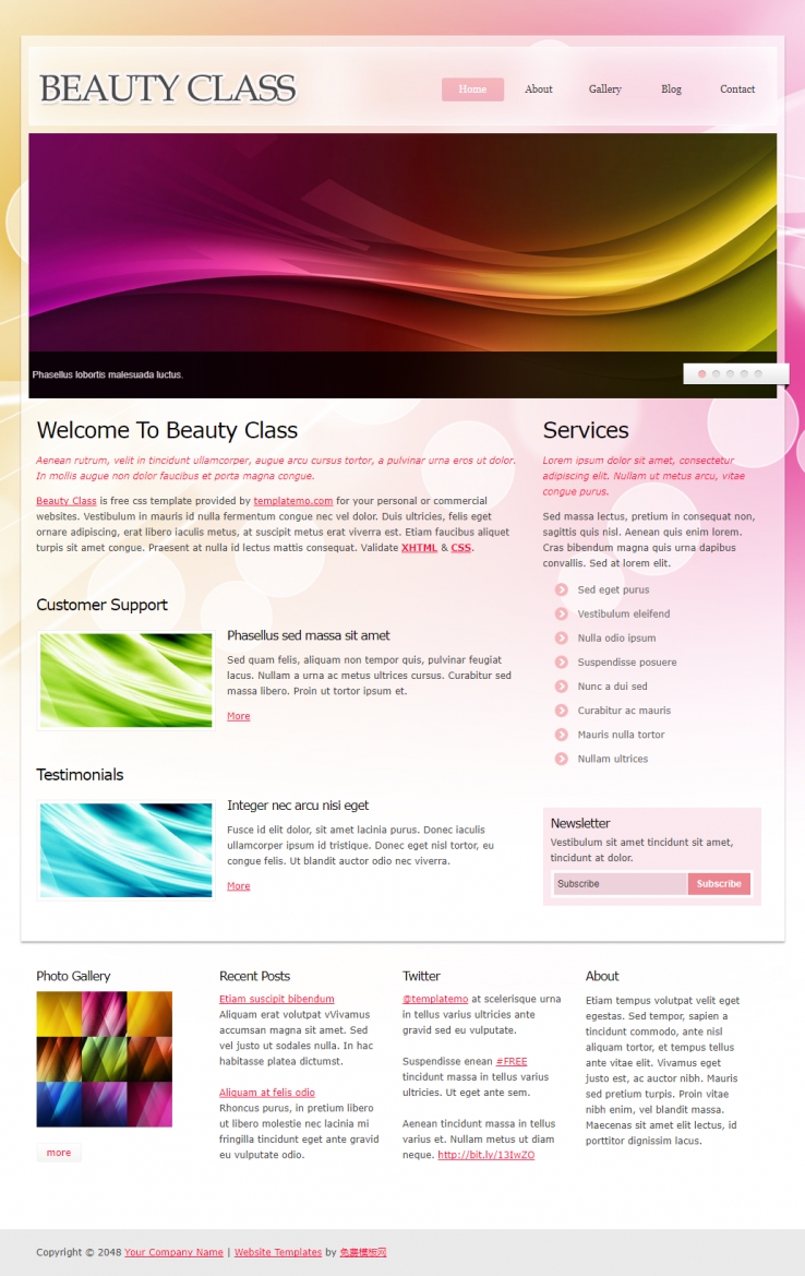 漂亮色彩的博客主题整站网站模板下载