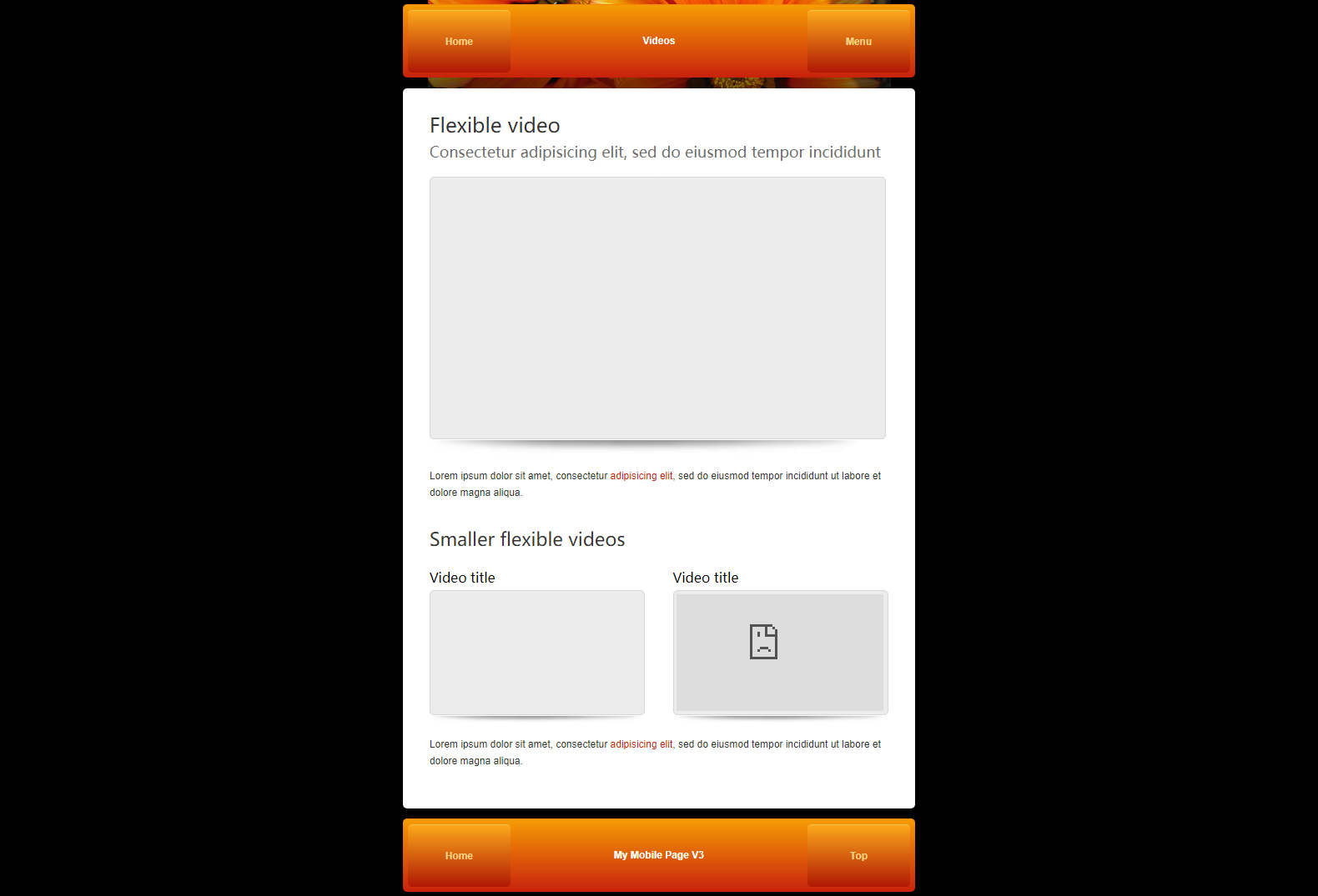 橙色简洁风格的wap视频企业网站模板