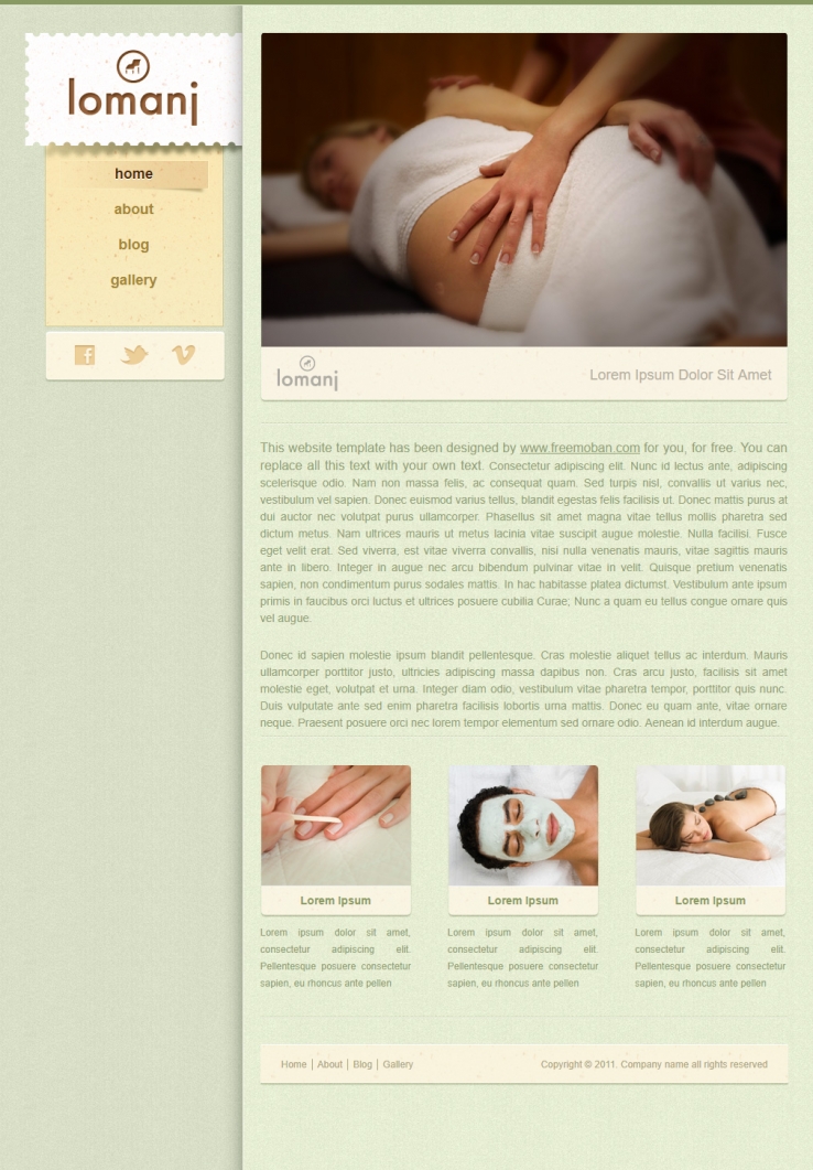 精致简洁风格的女士美容护理整站网站模板下载