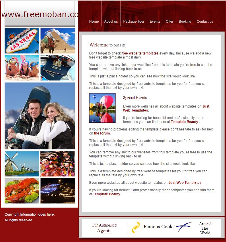 精致简洁效果的国外旅游单页网站模板下载