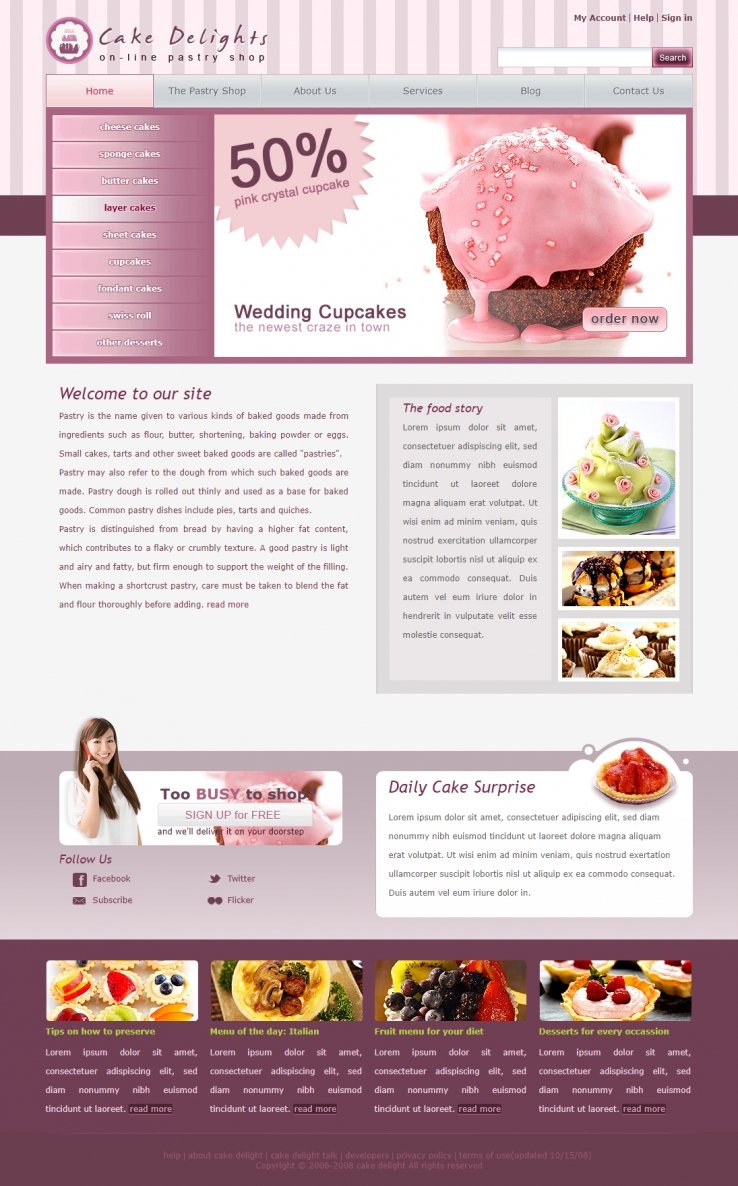 精致简洁风的冰淇淋雪球零食整站网站模板下载