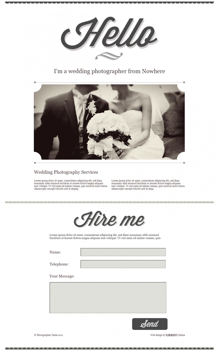 简洁精致漂亮的浪漫婚礼单页网站模板下载