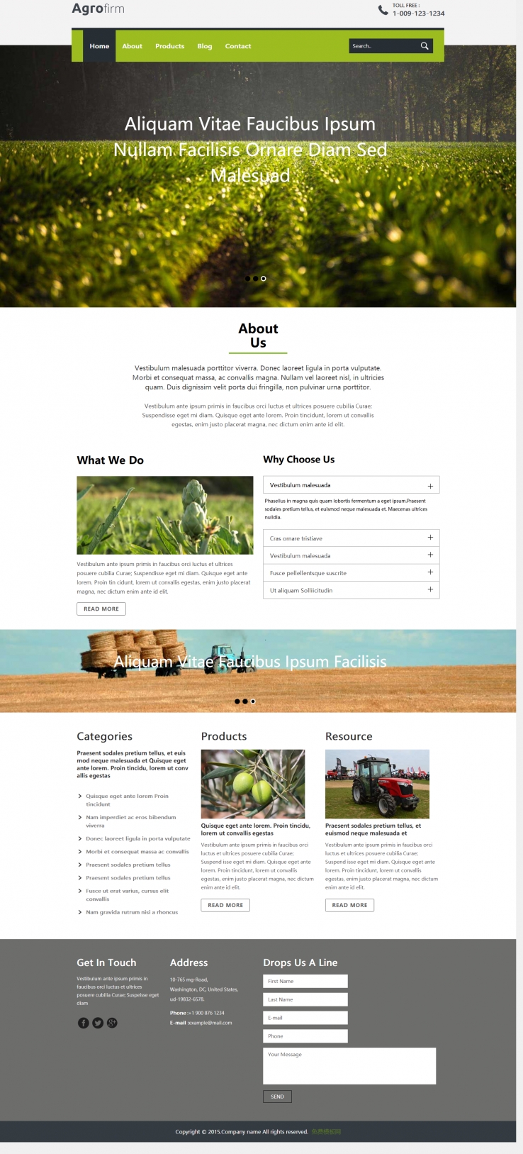 绿色宽屏风格的农业生产企业网站模板