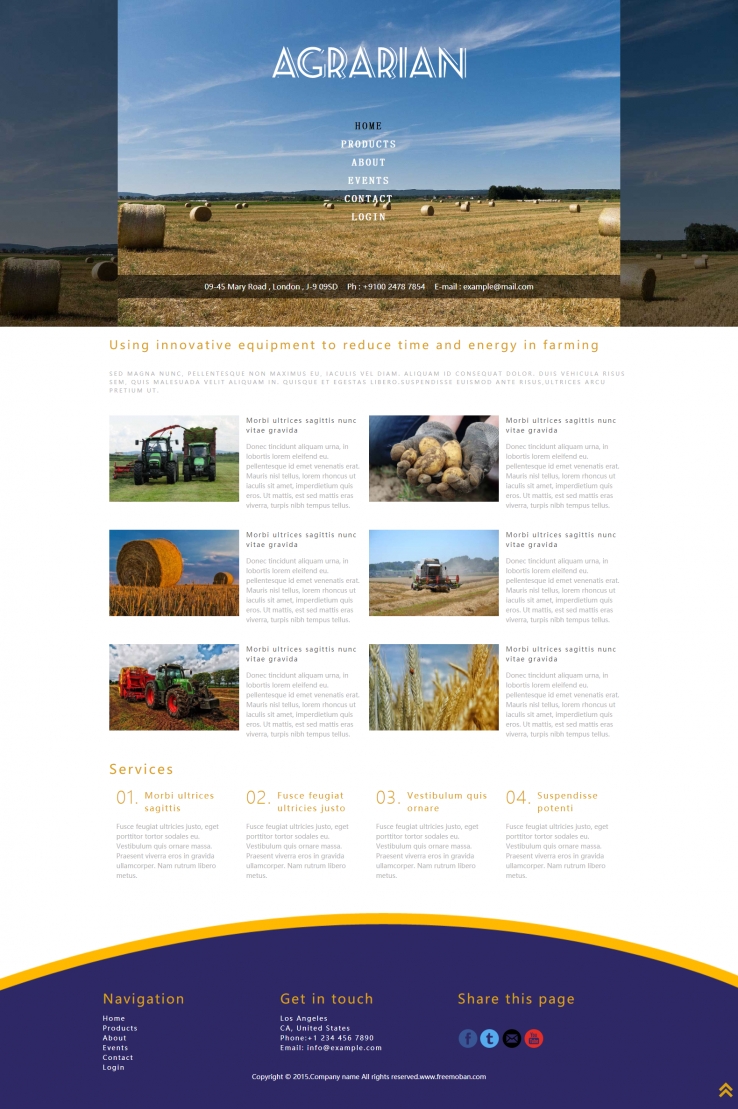 黑色宽屏风格的机械农场作物企业网站模板