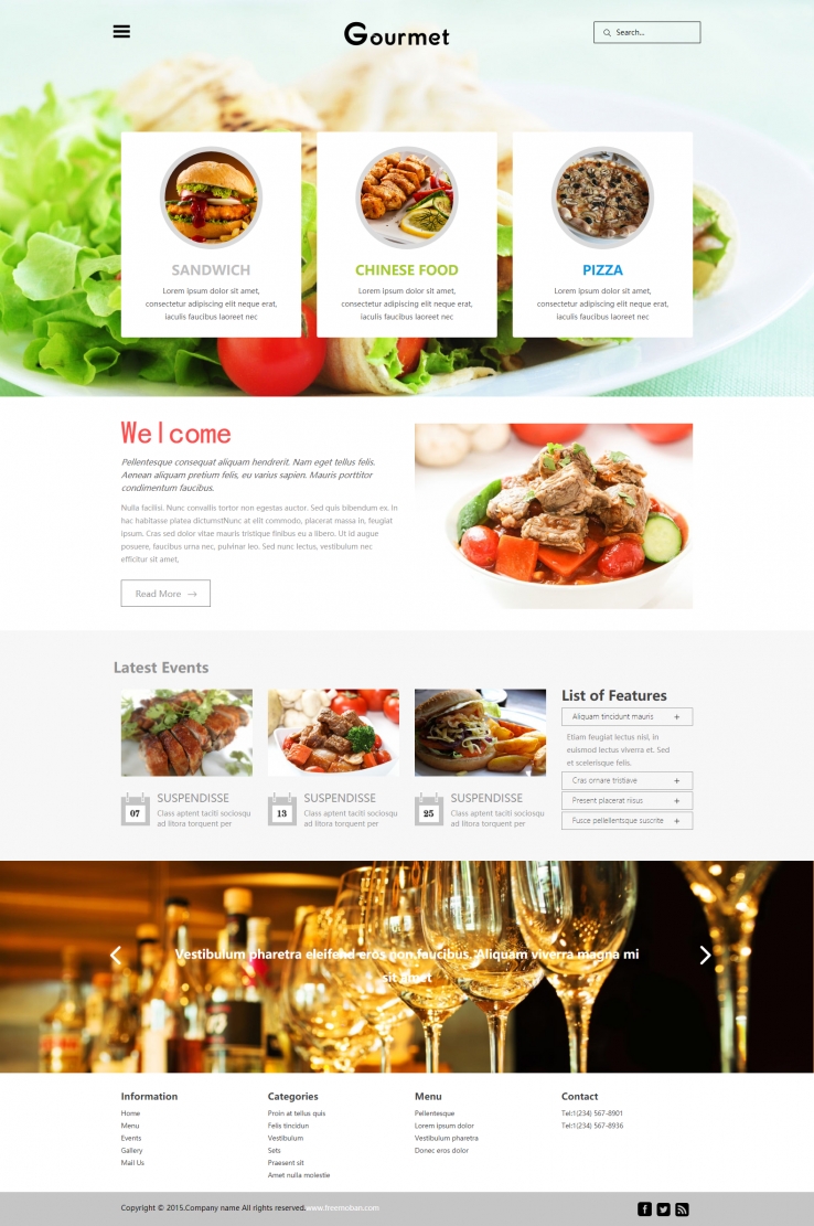 黑色简洁风格的汉堡西式快餐企业网站模板