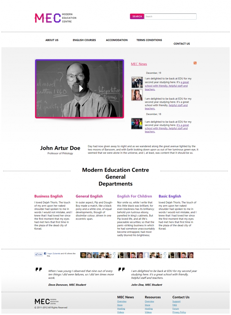 精致简洁效果的学校教育行业网站模板下载